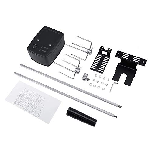 WRJ Reemplazo De La Parrilla del Asador Kit Universal De Acero Inoxidable para Trabajo Pesado De La Parrilla Hexagonal Varilla Spit Motor Eléctrico Rotisery para El Hogar/Partido/Barbacoa,Negro