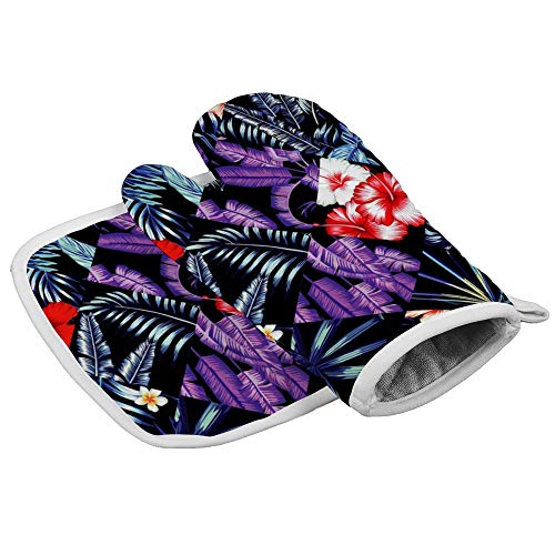 Wrution - Manoplas para horno de cocina con diseño de patchwork, resistentes al calor, para barbacoa, cocinar y hornear, personalizadas