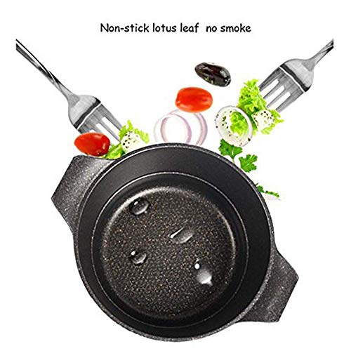 WSJ Ollas Sartenes Olla Sopera Cacerola Maifan Stone Cocina Antiadherente 24cm Binaural Cooker Sartén Utensilio de Metal Antiadherente Cacerola con Tapa Sartén Segura Sartén