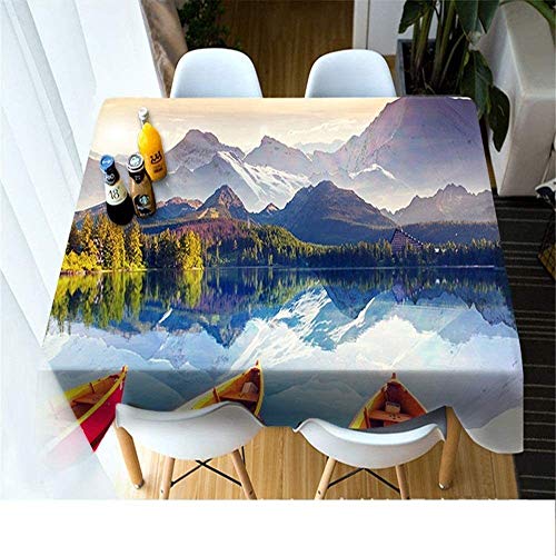 WSJIABIN Mantel Elegante Simplicidad Impresión Digital D Mantel Decorativo Tela Poliéster Impermeable Mantel Rectangular a Prueba de Polvo Adecuado para Interiores y Exteriores x cm90x90cm