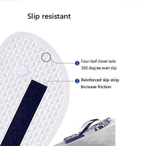 WSS Exquisitos Chanclas Impresas en 3D, Suelas de trébol de Cuatro Hojas, Deslizamiento Uniforme de 360 ​​Grados (tamaño : 40)