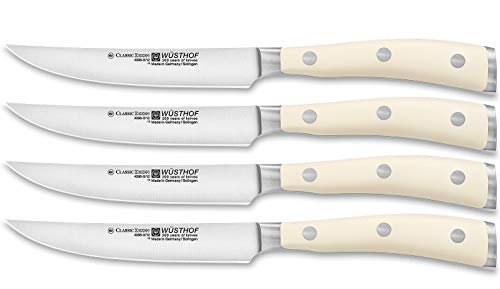 Wüsthof Ikon Creme - Juego de 4 cuchillos para carne