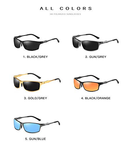 wuxu713 Las nuevas gafas de sol de aluminio-magnesio hombres polarizador lentes de sol Lentes controlador de movimiento 201 911 de fotograma completo de colores,piece bronce de cañón Sand
