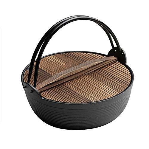 WWY Olla de Hierro Fundido sin Recubrimiento Sartén Antiadherente Japonesa Olla de Sopa Vintage Utensilios de Cocina domésticos Estilo Tradicional
