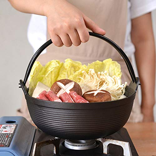 WWY Olla de Hierro Fundido sin Recubrimiento Sartén Antiadherente Japonesa Olla de Sopa Vintage Utensilios de Cocina domésticos Estilo Tradicional