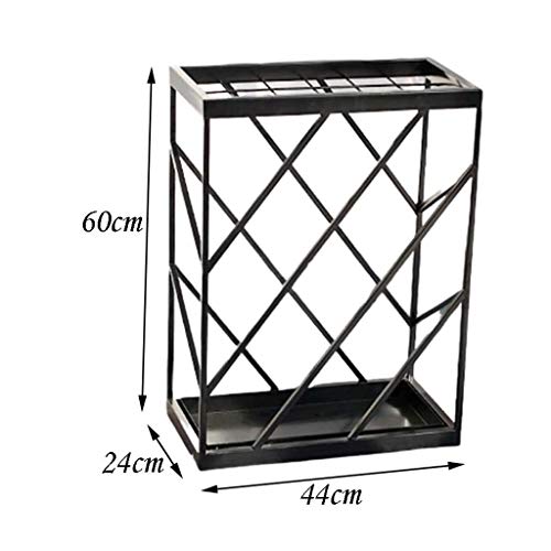WYJBD Paraguas del sostenedor del Estante, paragüero Entrada, Metal Mesa Rusa Paraguas sostenedor del Estante con la Estera Antideslizante for Comercial Inicio Escuela de Hostelería (Color : Black)