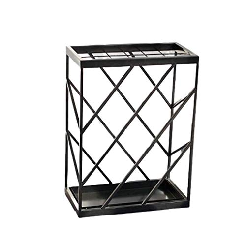 WYJBD Paraguas del sostenedor del Estante, paragüero Entrada, Metal Mesa Rusa Paraguas sostenedor del Estante con la Estera Antideslizante for Comercial Inicio Escuela de Hostelería (Color : Black)