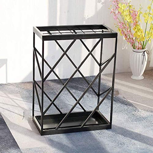 WYJBD Paraguas del sostenedor del Estante, paragüero Entrada, Metal Mesa Rusa Paraguas sostenedor del Estante con la Estera Antideslizante for Comercial Inicio Escuela de Hostelería (Color : Black)