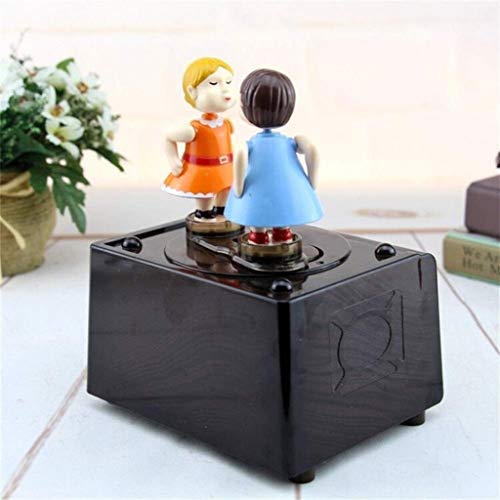 WYJBD Retro Nostálgico Pareja Forma Kissing Caja de música de Bricolaje Radio Grabado Antiguo Caja de música del Color