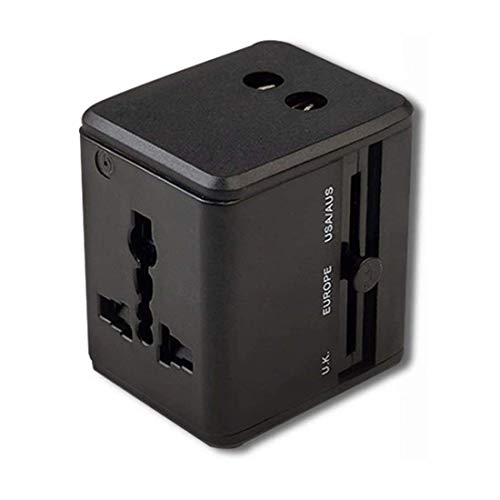 WYKDL Adaptador de Viaje en Todo el Mundo Todo en la Pared rápidamente en una Adaptador de Corriente Internacional de Carga Cubierta de más de 200 países de 100V-250V (+ 2USB 1Type C)