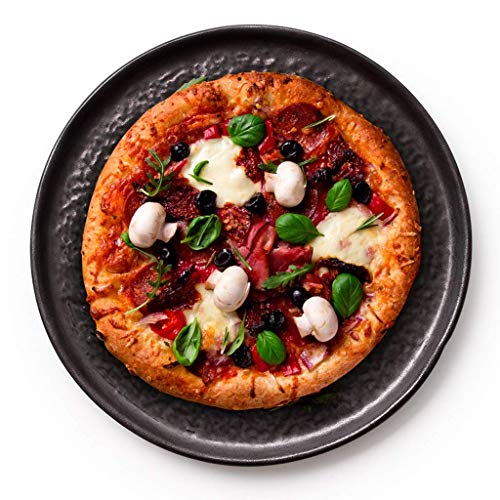 WYZQ Bandeja para Hornear para el hogar Utensilios de Cocina Plato de Carne Occidental Plato de Pasta Plato de Pizza Disco de Ensalada de Frutas Plato de cerámica Vintage (Color: Negro, Tamaño: 27 cm