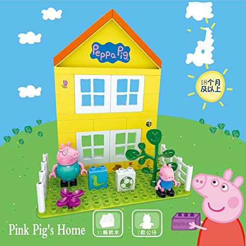 WZLDP Personajes Puzzleincludes Peppa Pig-Inicio de Bricolaje for niños papá Pig | George Pig | Pink Pig FamilyMulticolorChildren Educación Rompecabezas de Recuerdos Asamblea