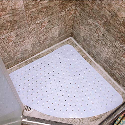WZNING Ducha con Forma de Abanico Alfombra de baño Alfombra Resina elástico Antideslizante de Seguridad Suave cómoda Usado Baño Hostel Home (Color : Lightgray, Size : 70X70CM)