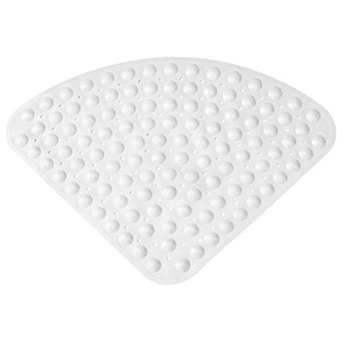 WZNING Ducha con Forma de Abanico Alfombra de baño Alfombra Resina elástico Antideslizante de Seguridad Suave cómoda Usado Baño Hostel Home (Color : Lightgray, Size : 70X70CM)