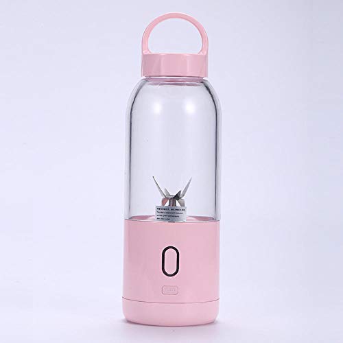 WZRYJDQS Licuadora Portátil Mini con 6 Cuchillas 500Ml Juicer Smoothie Maker USB Recargable Batidoras De Vaso Individuales para Fruta Verdura Smoothies Pink