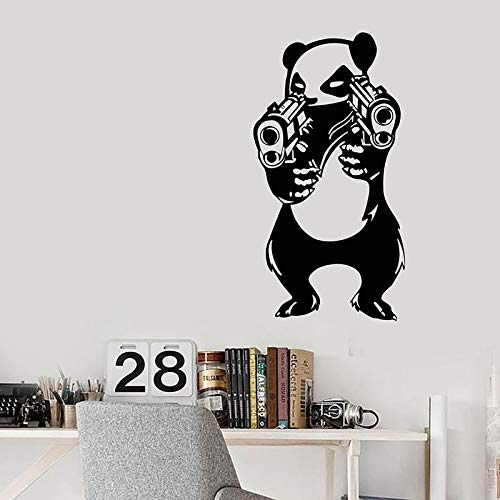 wZUN Angry Panda Pared calcomanía Animal Divertido Dibujos Animados niños Dormitorio guardería decoración Vinilo Pegatina 68X36cm