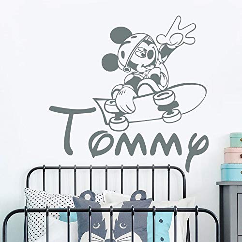 wZUN Calcomanía de Nombre de niño Personalizado Decoración de jardín de Infantes Vinilo Calcomanía de Pared de Nombre Personalizado Decoración de habitación de niño 51x50cm
