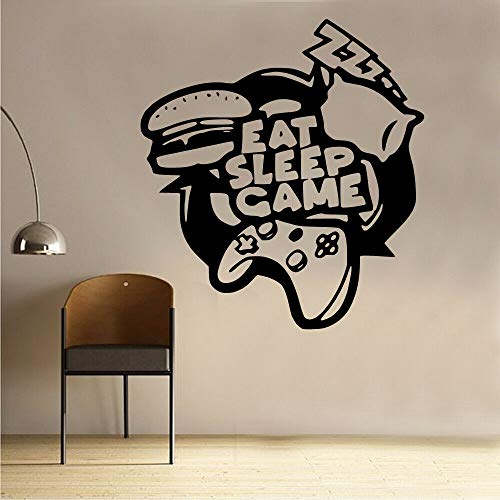 wZUN Calcomanía de Pared de Juego con Frases Famosas, Pegatinas de Pared de Juego de Comer y Dormir, Sala de Juegos, decoración de Dormitorio Infantil, Arte de Vinilo 63X69cm