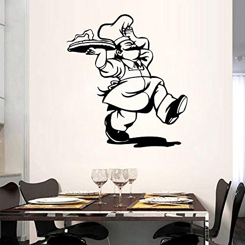 wZUN Las Pegatinas de Pared del Chef de Moda ofrecen calcomanías de Pared decoración de la Sala de Cocina Utensilios de Cocina Papel Tapiz 30x33cm