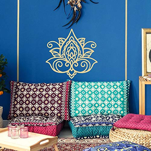 wZUN Lotus Vinilos Decorativos Lotus Mandala Vinilos Decorativos patrón marroquí Dormitorio Budista Yoga Decoración 59x57cm