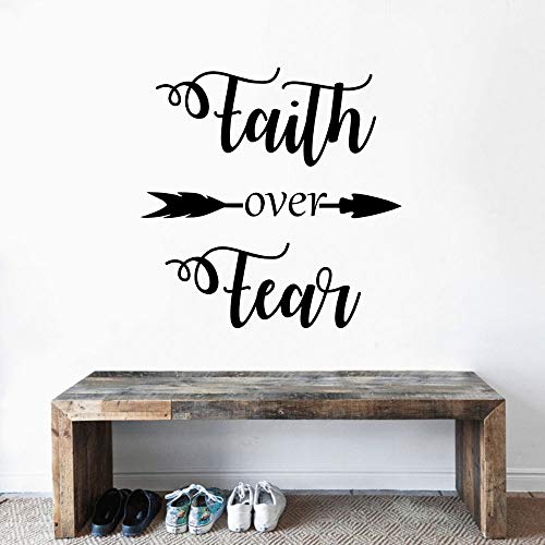 wZUN Overcome Fear Wall Decal Art New Quote Sticker Home Dormitorio Vinilo Decoración extraíble 85X76cm