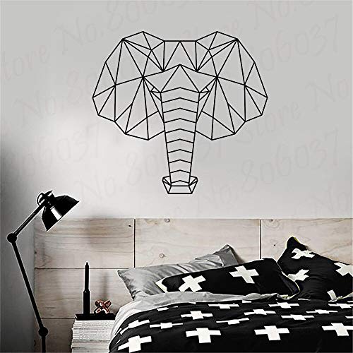 wZUN Pegatinas de Pared geométricas Elefante Animal nórdico habitación de los niños Dormitorio Familiar Vinilo extraíble decoración Mural 42X40 cm
