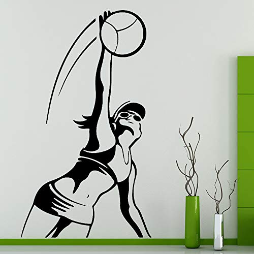 wZUN Voleibol Chica Impermeable Etiqueta de la Pared Sala de Estar Dormitorio decoración Arte decoración de la Pared Vinilo Pared Arte calcomanía 43x74cm