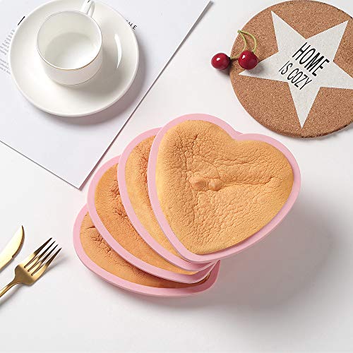 X-BLTU 4 PCS Molde para Pasteles Molde de Silicona para Hornear,Molde de Pastel en Forma de Corazón Molde para Bandeja de repostería Molde de Pastel Antiadherente Tipo de corazón de 6 y 8 Pulgadas