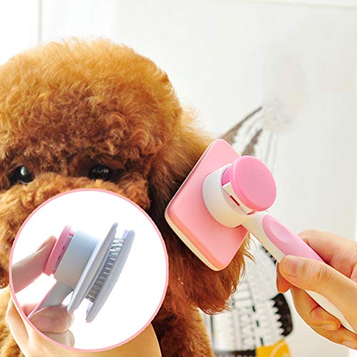 X10 Cepillo de Cuidado Personal para Mascotas Cepillos de Limpieza automática para Perros y Gatos Cabello Largo y Grueso La Mejor Herramienta de eliminación de Mascotas,Pink,Large