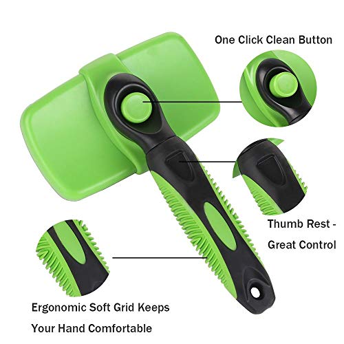xb Cepillo de Cuidado Personal para Mascotas Cepillos de Limpieza automática para Perros y Gatos Cabello Largo y Grueso La Mejor Herramienta de eliminación de Mascotas