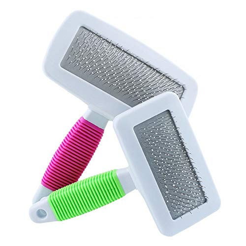 xb Cepillo de Cuidado Personal para Mascotas Cepillos de Limpieza automática para Perros y Gatos Cabello Largo y Grueso La Mejor Herramienta de eliminación de Mascotas(Verde)
