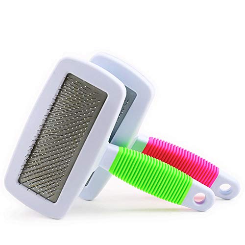 xb Cepillo de Cuidado Personal para Mascotas Cepillos de Limpieza automática para Perros y Gatos Cabello Largo y Grueso La Mejor Herramienta de eliminación de Mascotas(Verde)
