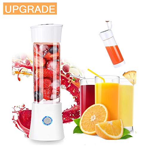 Xchingwan Smoothie Maker Mini licuadora Recargable con Extractor de USB con 6 Cuchillas afiladas de Acero Inoxidable, 480ml de Capacidad 100W Smoothie Maker para el hogar, la Oficina, los Deportes