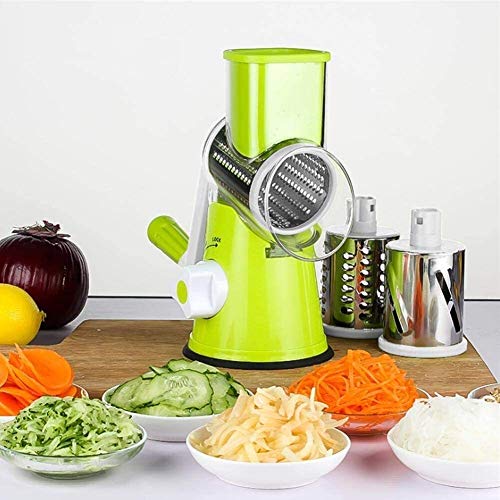 XCJJ Un Multi-función de la Mano de Rodillos de la máquina rotativa rallador de Cortar Vegetales Máquina Herramienta de Queso rallado (Rojo) (Color : Green)