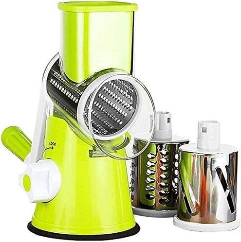 XCJJ Un Multi-función de la Mano de Rodillos de la máquina rotativa rallador de Cortar Vegetales Máquina Herramienta de Queso rallado (Rojo) (Color : Green)
