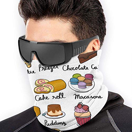 XCVD Bandanas Half Face Cake Helado Postre Microfiber Neck Warmer para aire libre, deportes