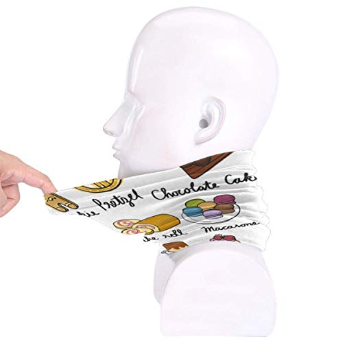 XCVD Bandanas Half Face Cake Helado Postre Microfiber Neck Warmer para aire libre, deportes