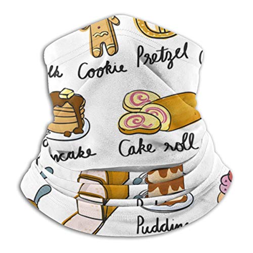 XCVD Bandanas Half Face Cake Helado Postre Microfiber Neck Warmer para aire libre, deportes
