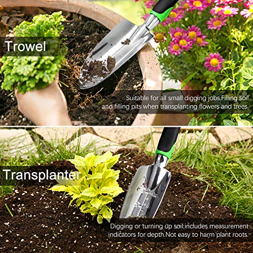 Xddias 9 Piezas Juego Herramientas Jardín, Kit de Jardinería Juegos de Herramientas con Organizador Bolsa -Mangos Ergonómicos Ideal Jardinería Regalo