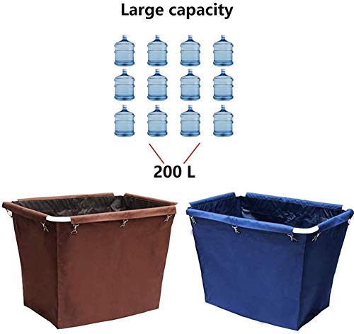 XHF Carros, Cesto Rectangular para Ropa Sucia, Cesto Organizador de Ropa Sucia con Bolsa Flexible para Ropa, Capacidad 200L, Dos Estilos,Carro + Asa