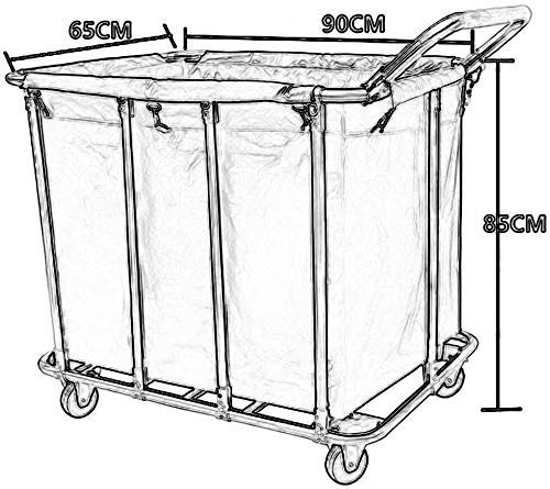 XHF Carros, Cesto Rectangular para Ropa Sucia, Cesto Organizador de Ropa Sucia con Bolsa Flexible para Ropa, Capacidad 200L, Dos Estilos,Carro + Asa