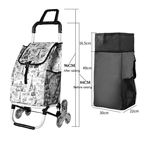 XHF Multifunción portátil de mano Camiones Compras, Viajes mayor que hace compras Bolsa Alimentación Menaje equipaje remolque plegable de aleación de aluminio de la carretilla, 45 * 39 * 84cm,marrón