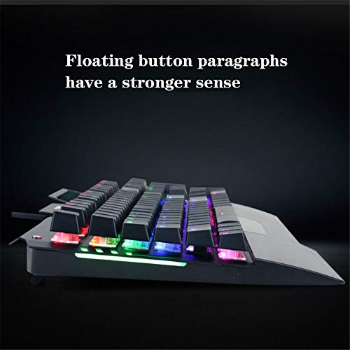 XHJZ-W Gaming Keyboard, Esports Game Internet Cafe Teclado mecánico USB con Cable Rainbow retroiluminado Gaming Keyboard para Jugadores y mecanógrafos