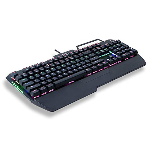 XHJZ-W Gaming Keyboard, Esports Game Internet Cafe Teclado mecánico USB con Cable Rainbow retroiluminado Gaming Keyboard para Jugadores y mecanógrafos