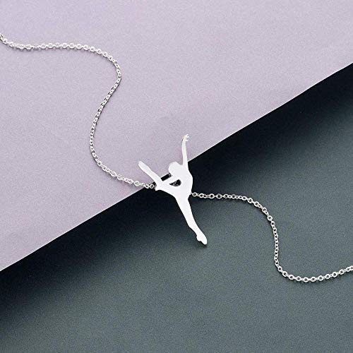 Xianglsp Co.,ltd Collar Elegante Bailarina Danza Ballet Chica Wen Collar Figura Bailarina Colgante Collar Joyería INOX