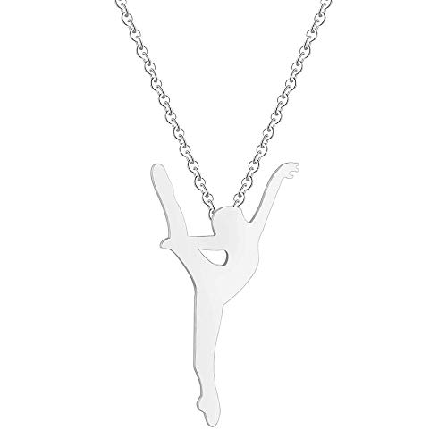 Xianglsp Co.,ltd Collar Elegante Bailarina Danza Ballet Chica Wen Collar Figura Bailarina Colgante Collar Joyería INOX