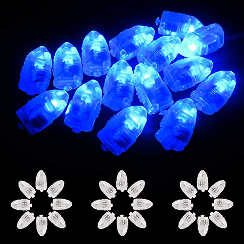 Xiangmall Led Bombillas Mini Luces Globo Luz Linternas Papel Individual Led Lights para Festival Cumpleaños Boda Decoración 100Pcs (Azul)