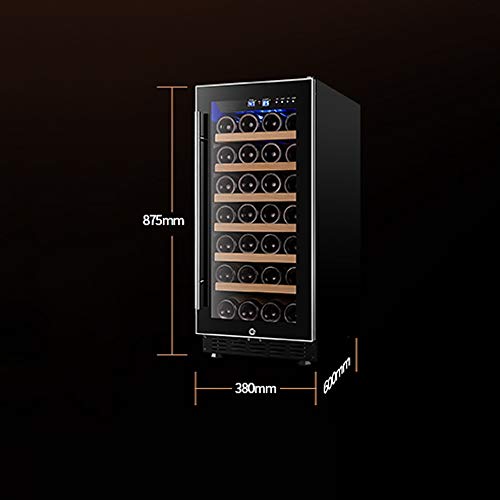 Xiao huang li Refrigerador de Vino Vino Frigorífico Wine Cooler Frigorífico Temperatura Constante 6-Capa sólida de Vino de Madera del Estante 33 Botellas de Red Bodega LCD Display