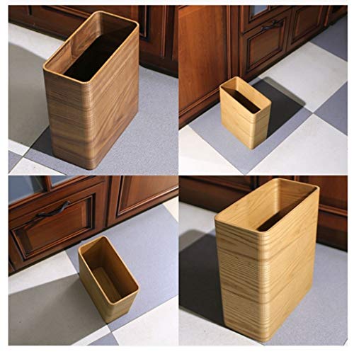 Xiaokeai Papeleras Cubo de Basura de Madera, Bote de Basura Cuadrado pequeño, for la Oficina del Dormitorio del baño, Capacidad 4L Hermosa y Duradera (Color : Natural)