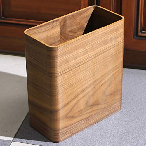 Xiaokeai Papeleras Cubo de Basura de Madera, Bote de Basura Cuadrado pequeño, for la Oficina del Dormitorio del baño, Capacidad 4L Hermosa y Duradera (Color : Natural)